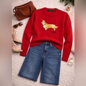 Ralph Lauren Intarsia-Knit Corgi Cotton Sweater XL NWT